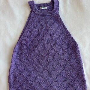 NOON Textured Knit Halter Tank – Size S (Purple)